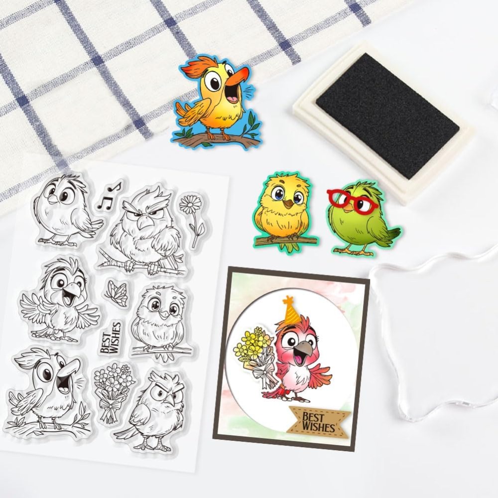 Funny Bird Clear Stamps for Sc - Clear Silicone Stamps For Card Making ulasan dan harga