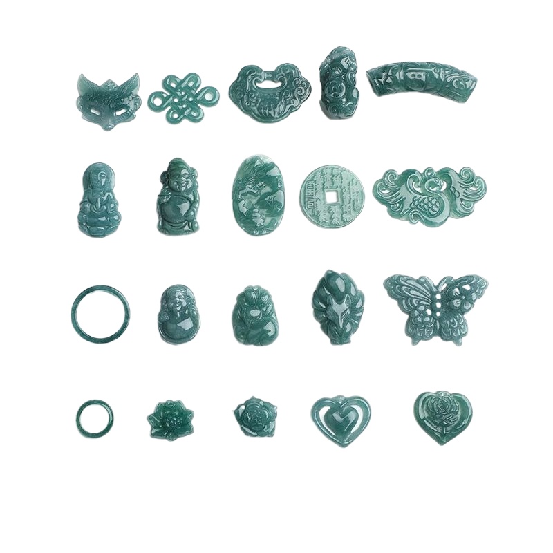 2PC Natural Blue Water Jadeite - Beading ulasan dan harga