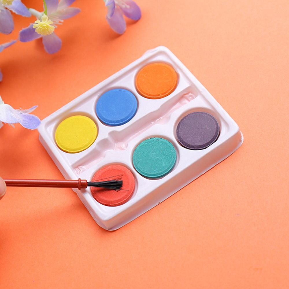 Portable with Painting Brush W - Watercolor Paint Set Solid Pigment ulasan dan harga