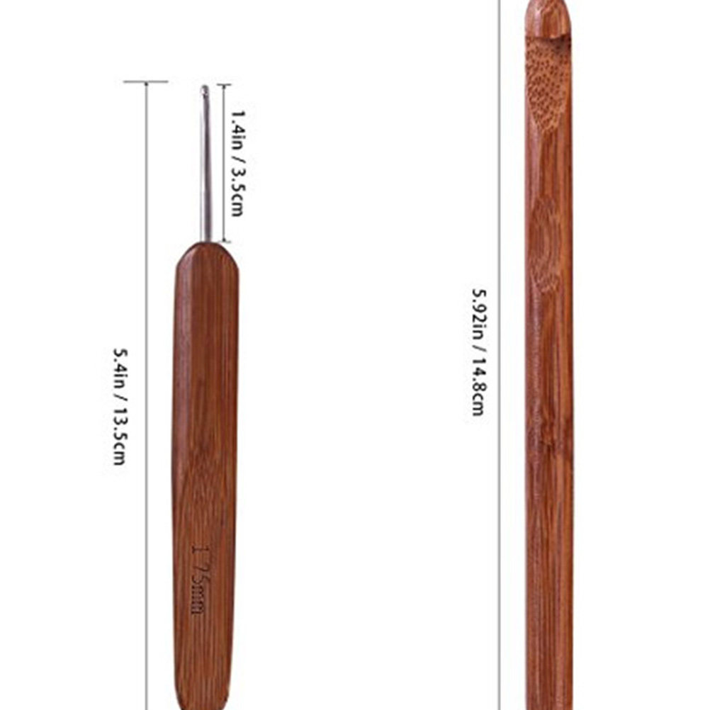 1Set Bamboo Wood Crochet Hook  - Wooden Crochet Hooks Ergonomic Handle ulasan dan harga