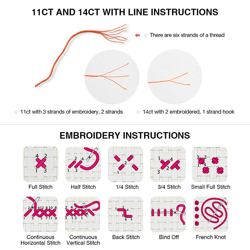 ZC108 Cross stitch kits Cross- - Cotton Embroidery Thread Skeins ulasan dan harga