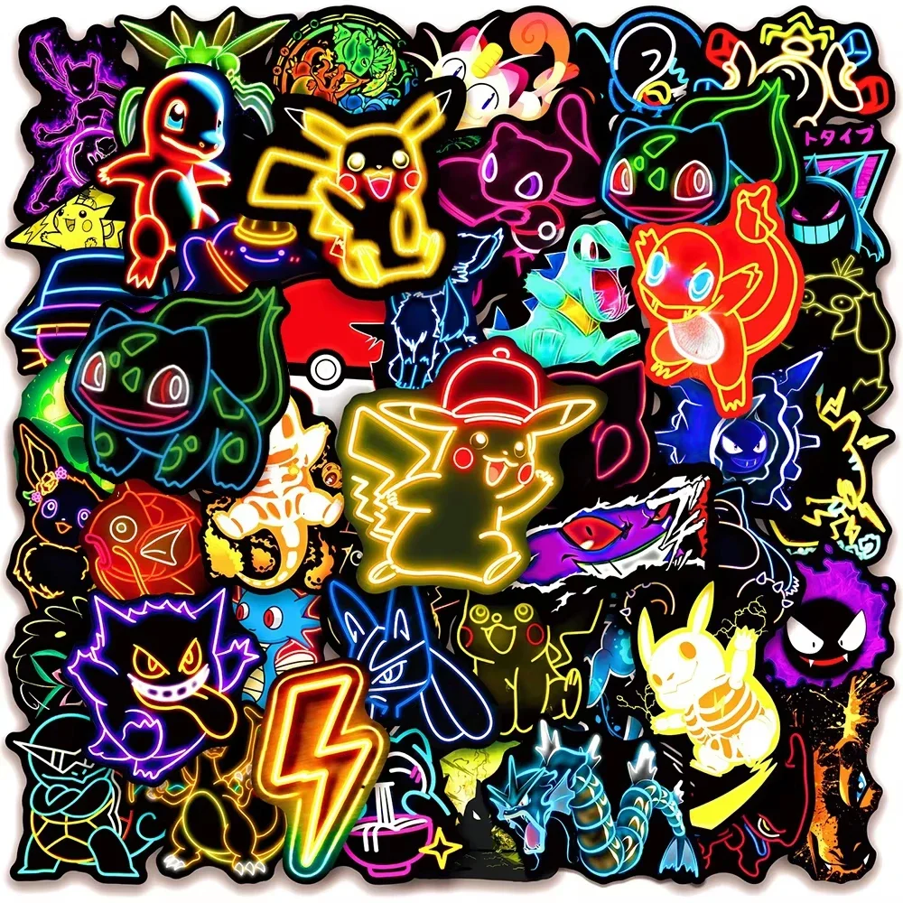 100pcs Neon  Pokémon  Stickers - Scrapbooking ulasan dan harga